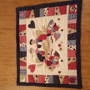 Charming, quilted piece.  Approx. 15" × 19". Friendship message.